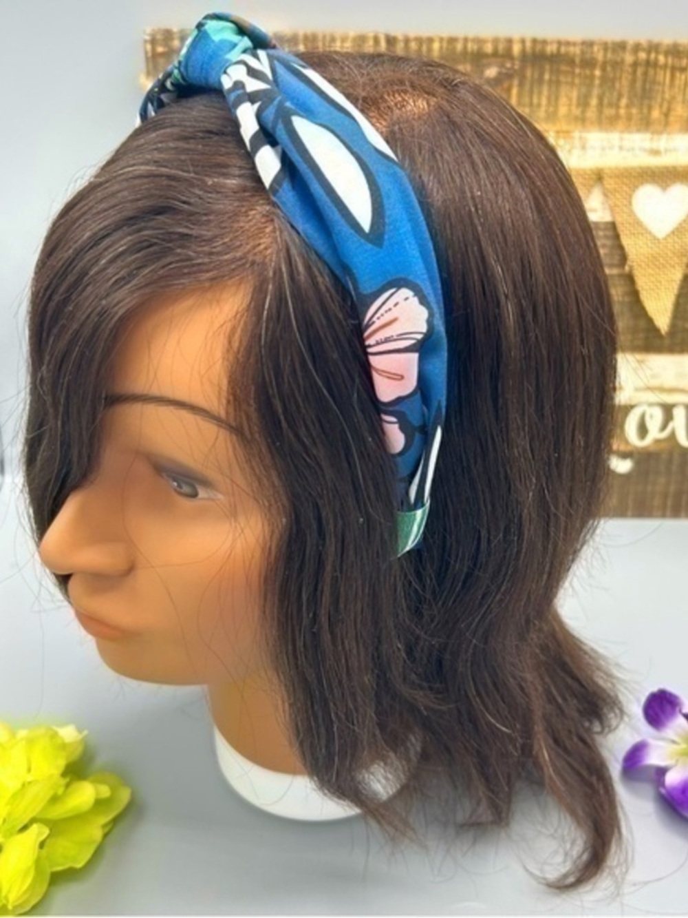 ✨NEW H&M Blue Floral Knotted Headband